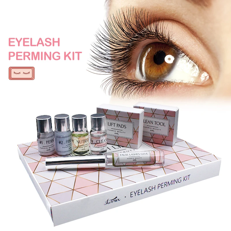 

Funmix Mini Eyelash Perming Kit for Lashes Professional Lifting Cilia Lift Extension Perm Set with Rods Glue Makeup Tools TSLM2