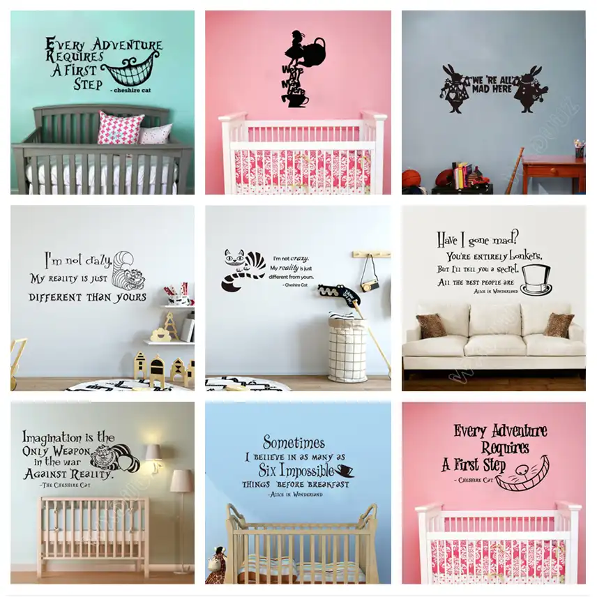 2019 New Alice In Wonderland Cartoon Home Art Decor Quote