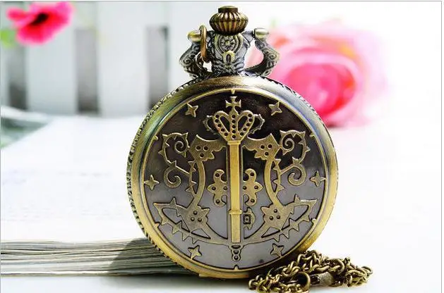 

10 PCS/lot Hot sale quartz charming High quality Bronze antiques Pocket watch necklace steampunk