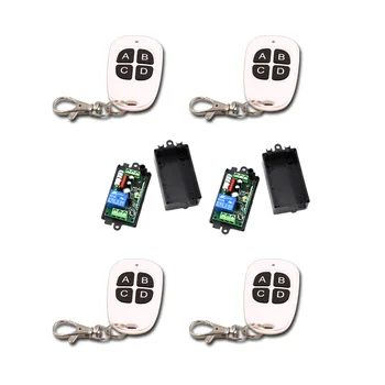 

AC110V 220V 1 CH 1CH RF Wireless Remote Control Switch System 4pcs Waterproof Transmitters + 2pcs Receiver Self-lock/Jog 315/433