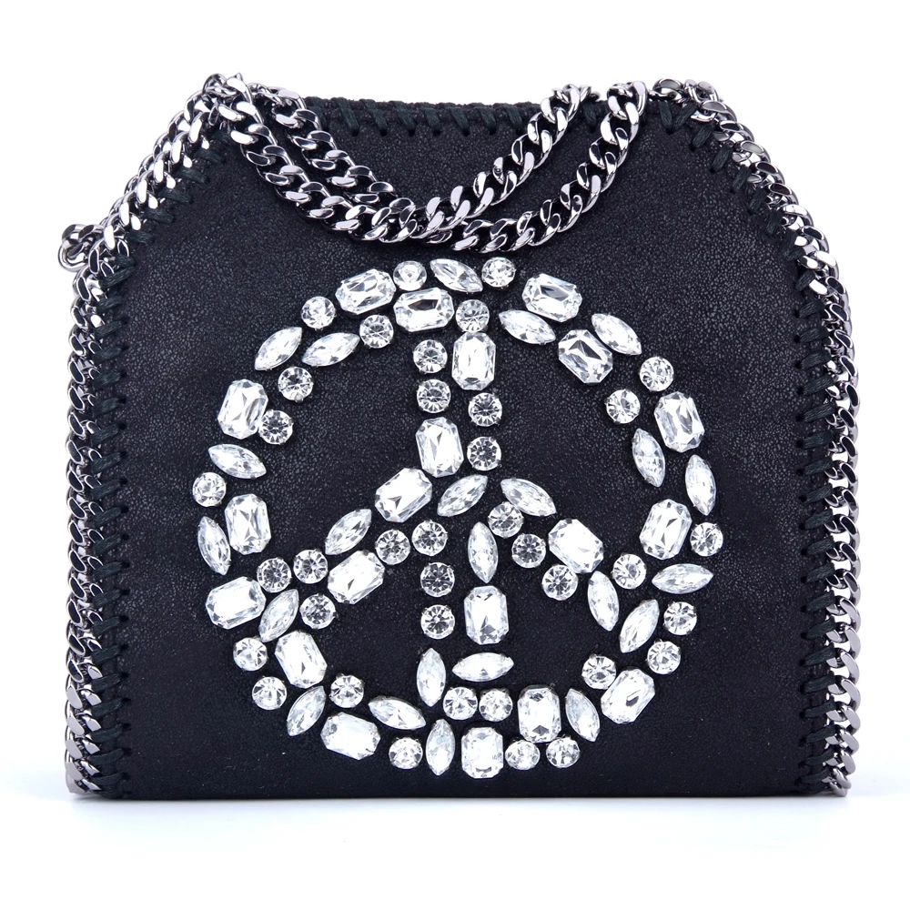 

Hot Sale Women Luxury Brand Bag Diamond PVC Fold Over Totes Fashion Designer Chain Handbag Bolsa Sac