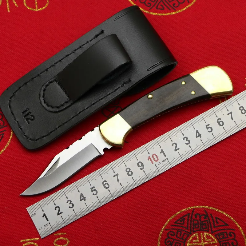 

LOVOCOO #Bu#CK112 brass + wooden handle 440C blade folding fruit knife hunting pocket outdoor EDC tool kitchen universal knife