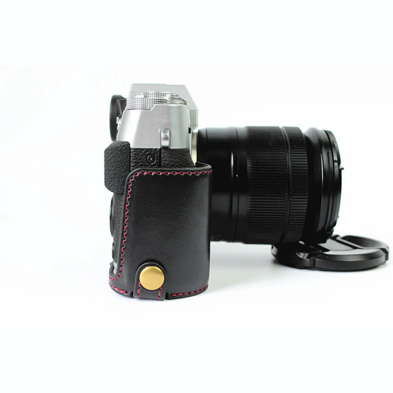 Preise Klassische PU Leder Fall Kamera Tasche für Fujifilm Fuji X T10 XT10 X T20 XT20 X T30 XT30 Halb Körper Set Abdeckung mit batterie Öffnung