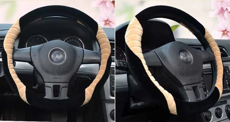 Cobertura de Volante de Pelúcia Capas de Rodas de Automóvel Transporte da Gota Inverno Cores Pele Carro Volante Case 35 - 36 37 38 39 40 cm 6 22 pelúcia pele carro volante capas de rodas
