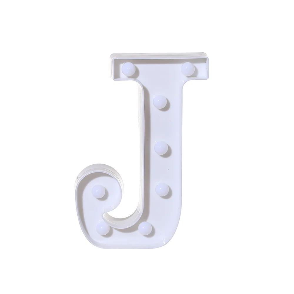 English Alphabet LED Letter Lights Light Up White Plastic Letters Luminous Romantic Wedding Party Decoration Christmas 22cm