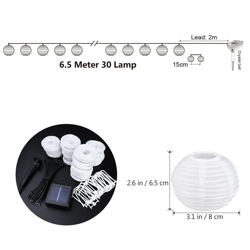 LED Christmas Globe Lights size