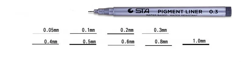 STA профессиональная кисть на водной основе художественные Маркеры Ручка Fineliner пигмент комикс Водонепроницаемая ручка для школьников художественные канцелярские принадлежности
