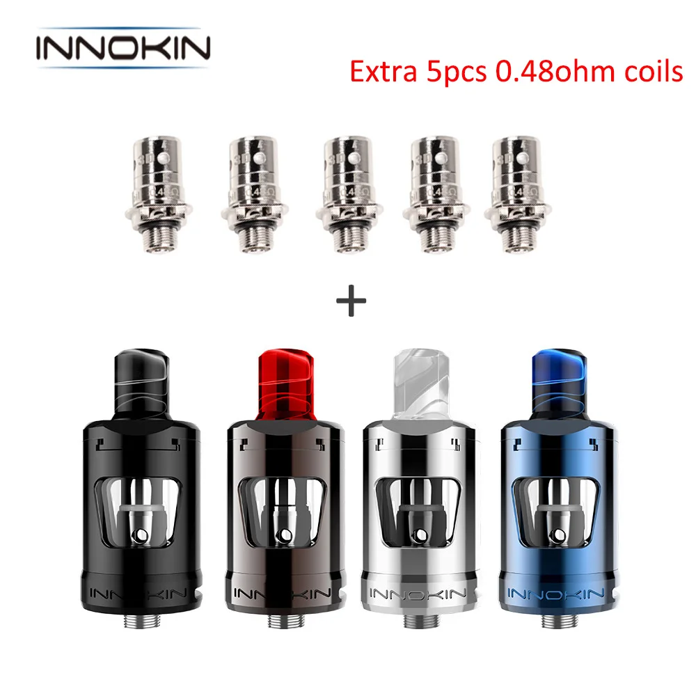 

Original Innokin Platform Zlide 2ML Tank Electronic Cigarette Atomizer with 5pcs 0.48ohm Z-Plex3D mesh coil for 510 Mod