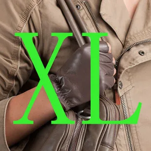 Италия Импорт Модные мужские перчатки с половинными пальцами Зима Весна теплые кожаные перчатки для вождения перчатки из овчины перчатки KU-065 - Цвет: brown  XL
