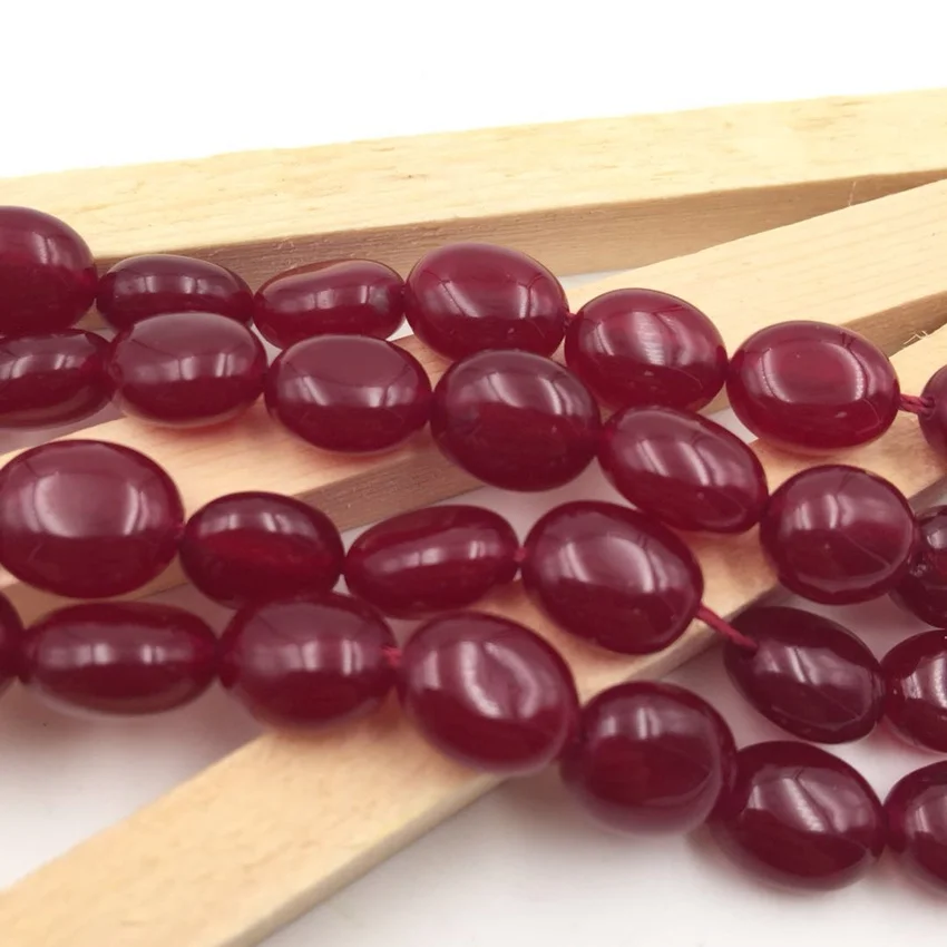 

Natural Stone Red Rubies Jades Jaspers Loose Beads for Jewelry Making 8x10mm Oval DIY Necklace Bracelets Accessories 15inch A299