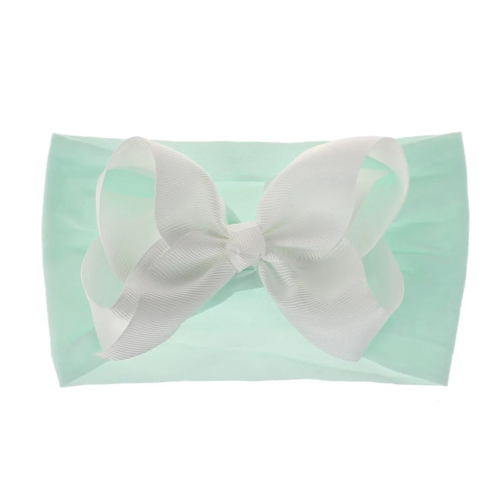 nylon bow headband mint 