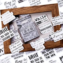 46 teile/paket Retro Englisch zeitung Aufkleber Einfache Mini Papier Aufkleber Dekoration DIY Ablum Tagebuch Scrapbooking Label Aufkleber