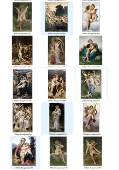 

16pcs -HOME TOP decorative GOOD quality-French painter William Bouguereau painting print art on canvas-Angel Cupid Virgin Mary