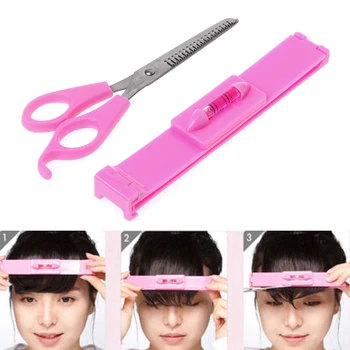 

Women Girl Fashion Clipper Fringe Hair Cutting Guide Layer Bang Level Ruler Tool