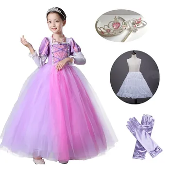 

Kids Girls Princess sofia Rapunzel Dresses Full Ball Gown Long Party Dress Children Clothing Kids Halloween Cosplay Costume