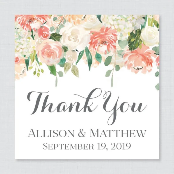 

100 Pieces, 3-7CM, Custom Personalized, Wedding Birthday Baptism Stickers, Candy Favors Gift Boxes Labels, Your Text, Square