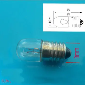 

6.3V 0.15A E10 Screw Lamp Beads Small Glass Indicator light bulb 50pcs