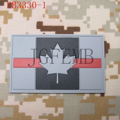 The thin Red line Canada Red Maple flag 3D PVC Patch