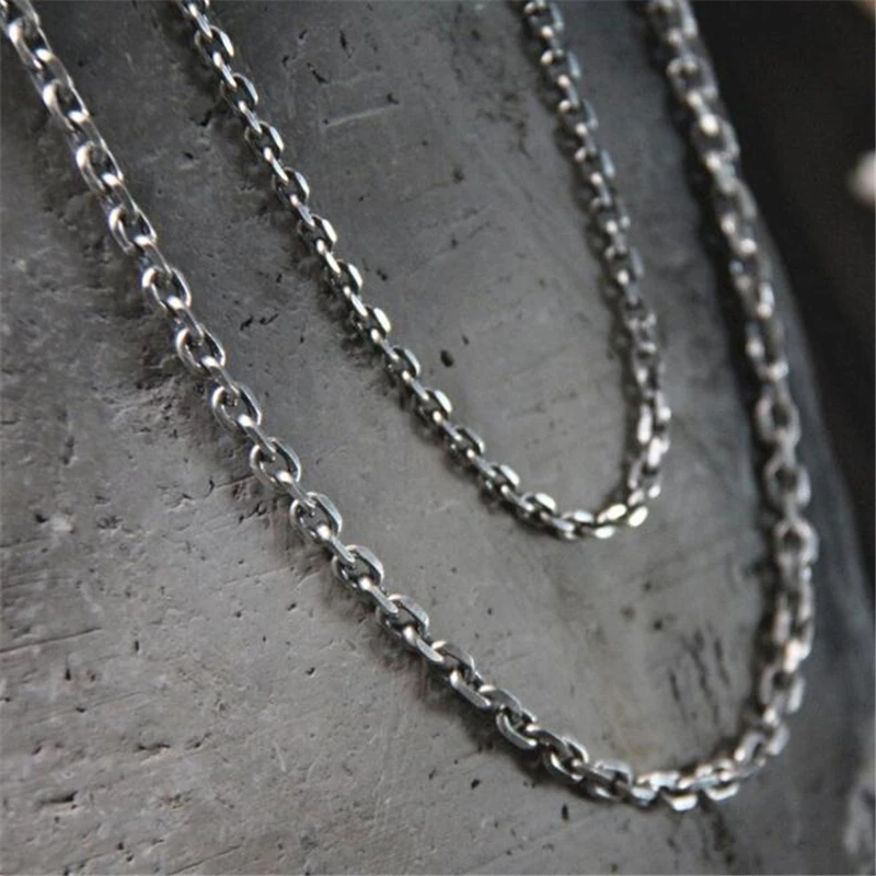 

3mm 4mm 45/50/55/60/65/70/75/80cm Wholesale Women's Bulk 925 Sterling Silver Welding Strong Thin Rolo O Link Necklace Chain