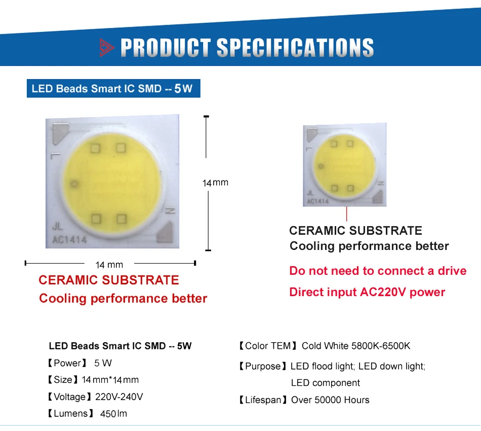 Светодиодная лампа YOYOLUO 5 Вт 50 30 220 В 230 240 В|led lamp chip|ic driverled |