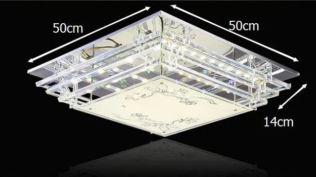Современный простой светильник, креативный светильник для спальни, светодиодный потолочный светильник, хрустальный светильник, Прямоугольный светильник для гостиной ya75 SJ10 - Цвет корпуса: D 50CM