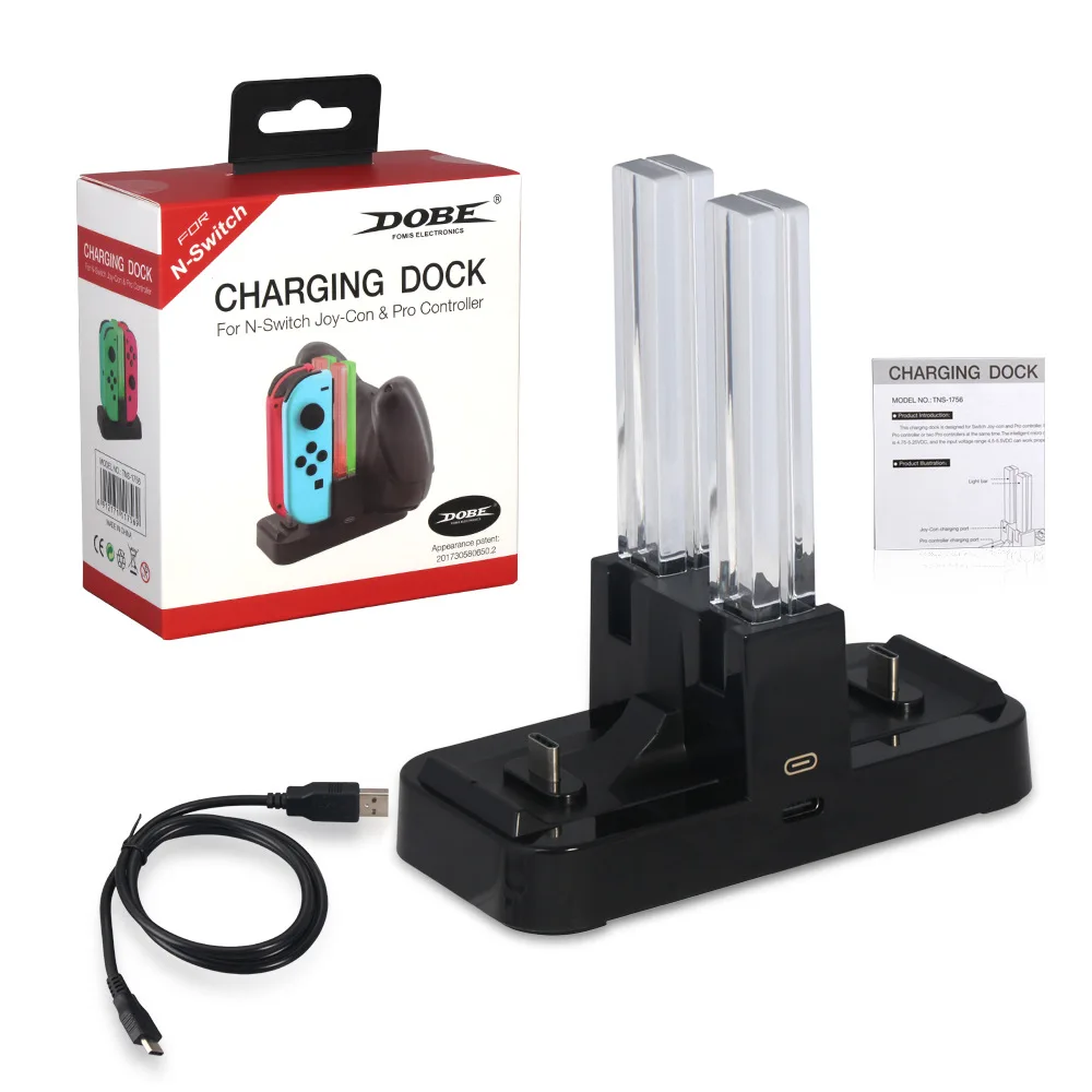 Для nintendo Switch 4 порта Joy-Con зарядное устройство игра зарядная станция Стенд Stander контроллер зарядное устройство со светодио дный индикацией