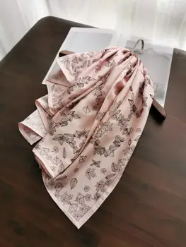 

2019 new arrival spring autumn colorful twill 100% pure silk scarf 90*90 cm square shawl wrap for women lady free shipping