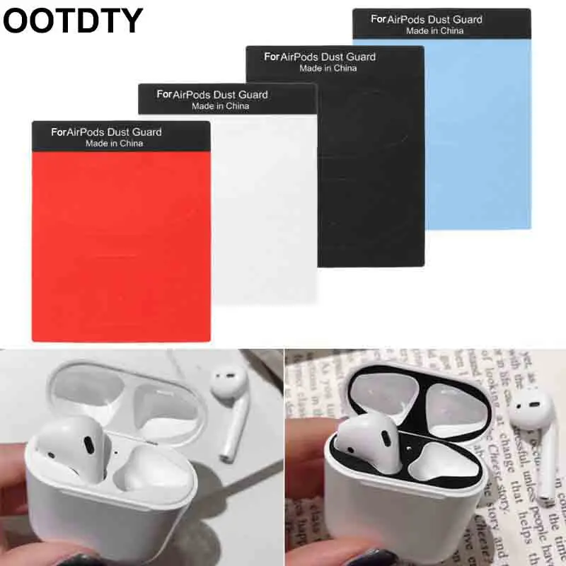 

1 Pair Dust Guard Protective Sticker Earphone Case Shell Skin Dust-proof for Airpods Charging Box