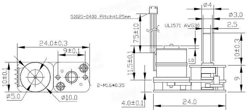 CHIHAI MOTOR DC 5V Brushless Motor 2 Phase 4 Wire Stepper Motor