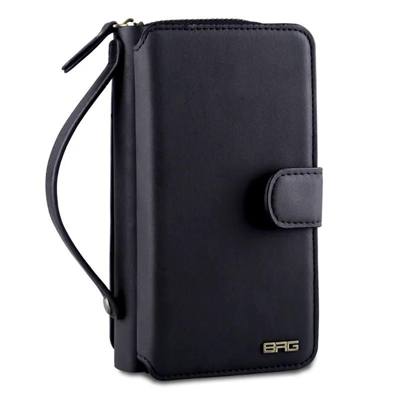 Carteira de Couro Case para Samsung Luxo Zíper Galaxy s8 s9 S10 S20 Plus Capa Bolsa Multi Slots Cartão s7 S7edge 3 samsung galaxy s7 s7edge s8 s9 s10