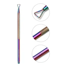 Born pretty, хамелеон Радужная головка УФ удаление лака ручка из нержавеющей стали стержень отодвигатель кутикулы Инструмент для ногтей