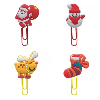 

1pcs Santa Claus Bookmarks for Kids Snowman Elk Book Mark Paper Clips for School Teacher Office Supply Birthday Party Gift