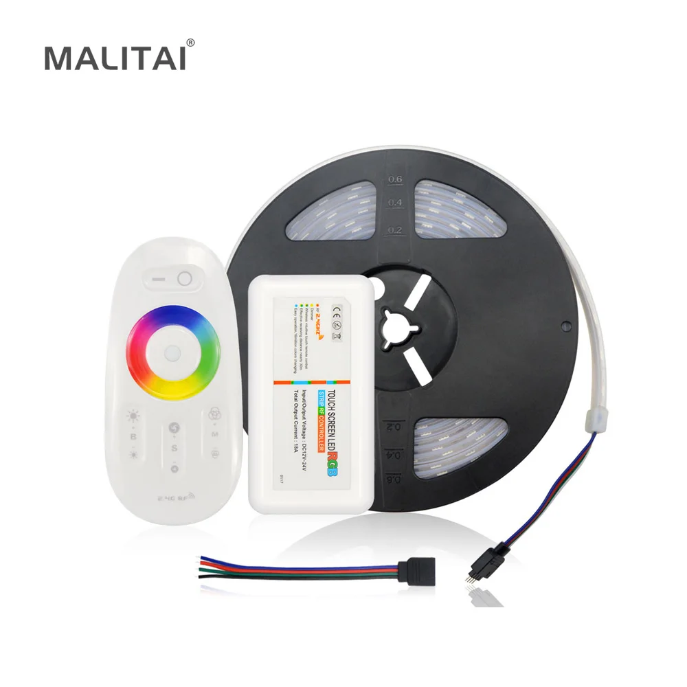 

1Pcs RGB 5050 SMD Waterproof Silicone Tube IP67 LED Strip light String 60LEDs/M Ribbon RF 2.4G Touch Screen Remoter Controller