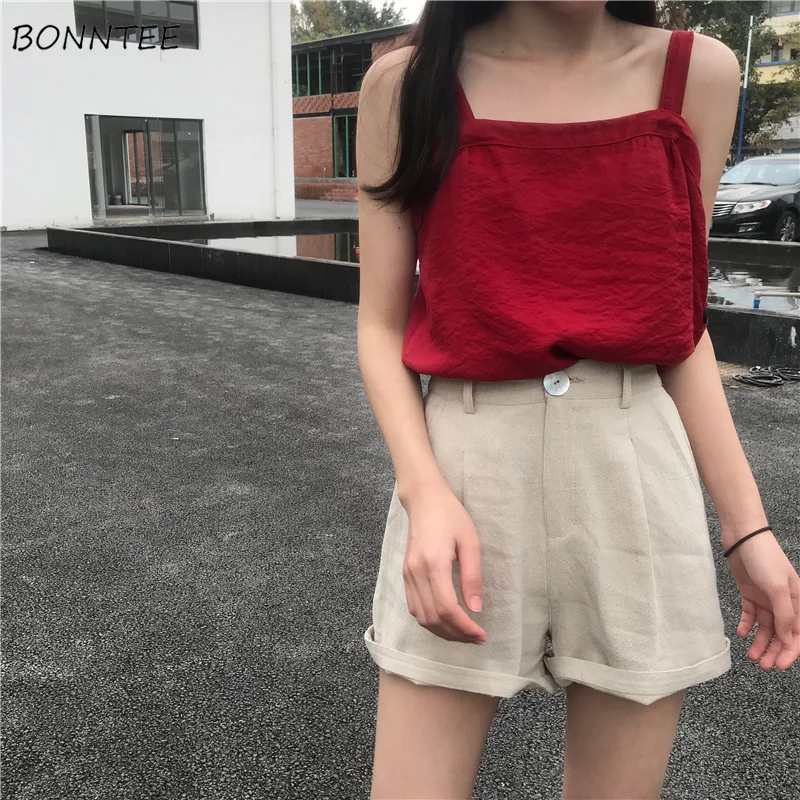

Shorts Women Casual Short Lady 2019 Popular Summer Outwear Womens A-Line Loose Comfortable Solid Literary Classic Sweet Graceful