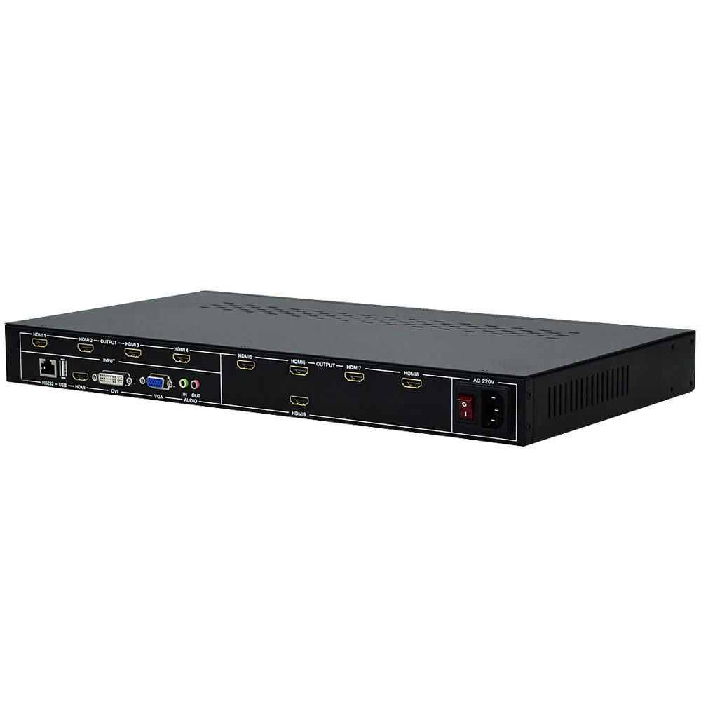  9 Channels TV Wall Controller 3x3 2x4 4x2 HDMI DVI VGA USB Video Processor TV Splicing Box With RS2