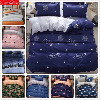 

Blue Night 3/4 pcs Bedding Set Soft Cotton Bed Linens Adult Kids Child Single Full Double Queen King Size Duvet Cover Pillowcase