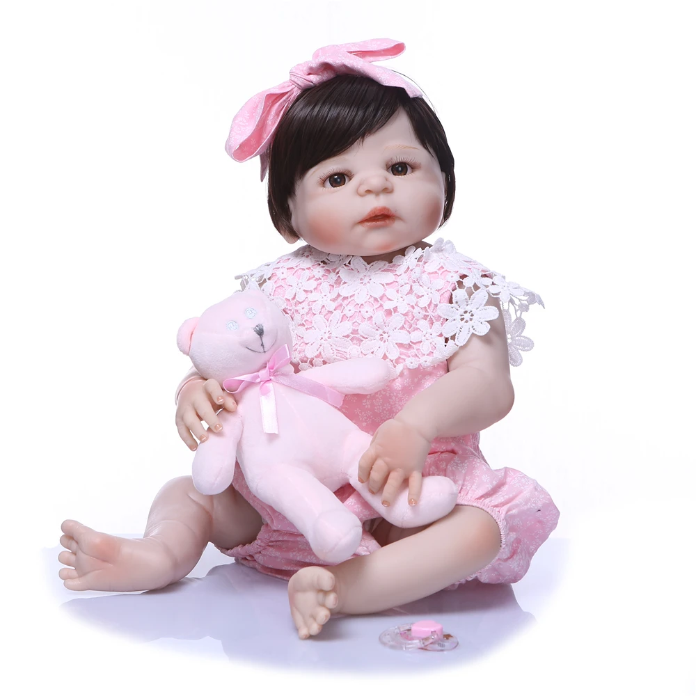 

The New design 55cm Silicone Doll Bebely Reborn Baby Toy For baby Lifelike Newborn girl lol Doll Birthday Gift For Child