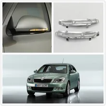 2 шт. светодиодный зеркальный светильник для Skoda Octavia A5 A6 2009 2010 2011 2012 2013 Автомобильное зеркало заднего вида светодиодный индикатор сигнала поворота светильник