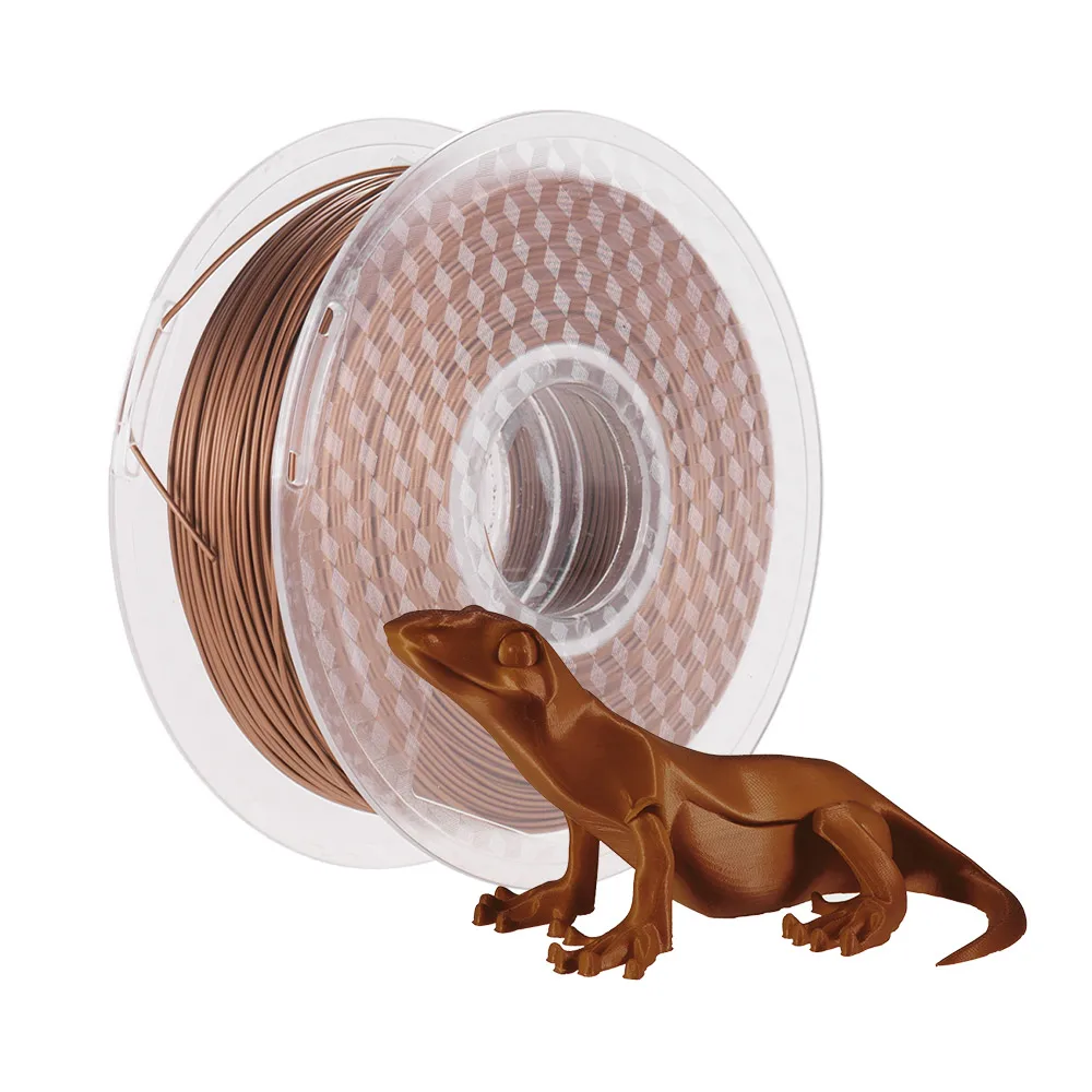 

PLA Filament 1.75mm 3D Printer Fill Filament Metal Copper 1kg/2.2lbs Spool Dimensional Accuracy +/- 0.02 mm Shiny
