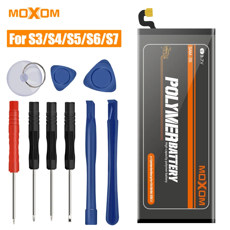 Оригинальный аккумулятор MOXOM для Samsung Galaxy S3 S4 S5 S6 S7 i9300 i9500 G900 G920 G9300 сменная батарея