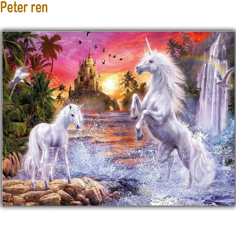 

Diamond Painting Cross stitch kit Diamond Embroidery Tianma waterfall 50x40cm square drill mosaic full coverage Canvas roll up