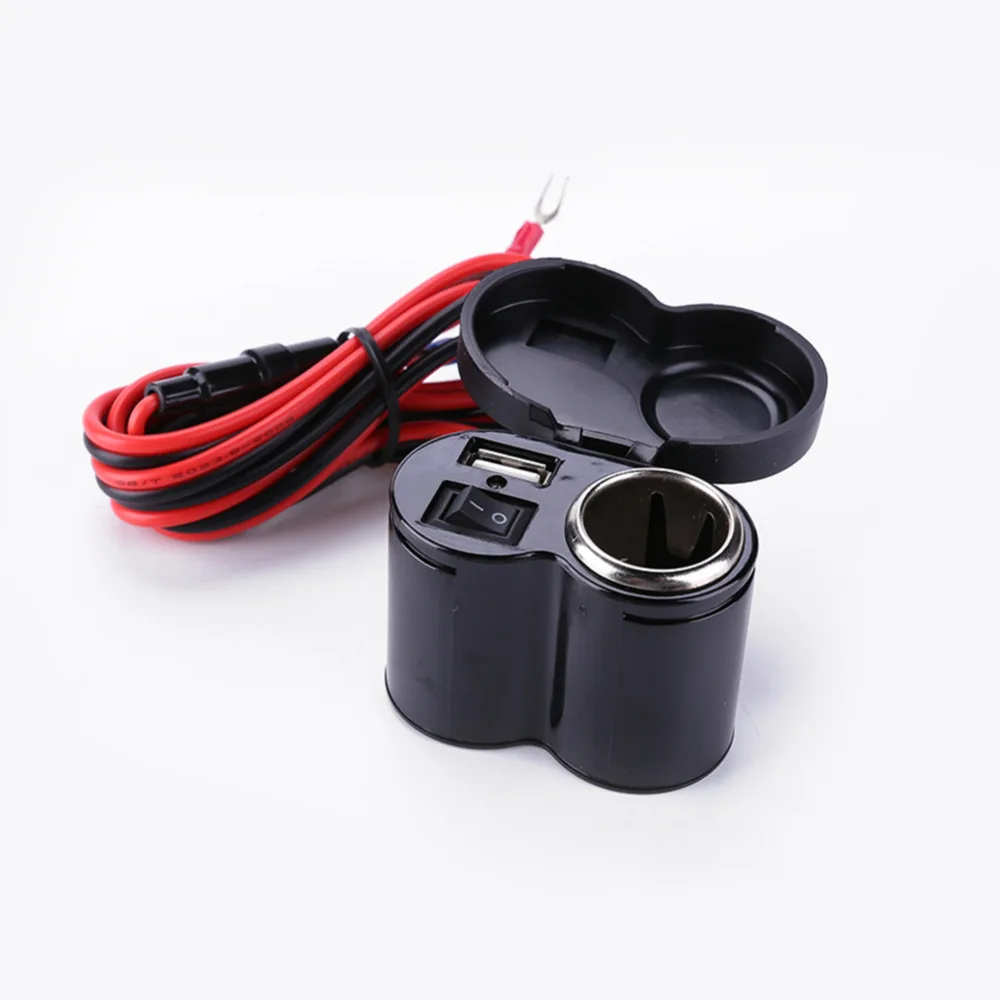 12V 24V мотоцикл Скутер Руль USB Зарядное устройство Водонепроницаемый синим