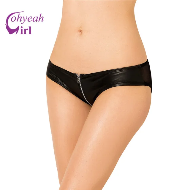 PW5127 Ohyeahgirl New popular black plus size panty new design leather