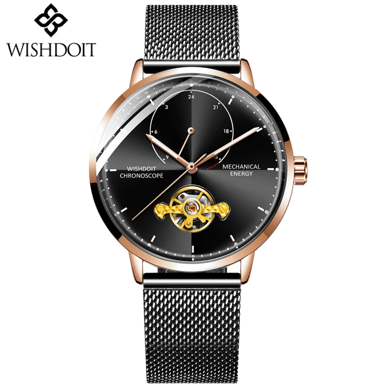 

2018 WISHDOIT NEW Watch Men Luxury Brand Tourbillon Automatic Mechanical Watches Make Casual Business Watches Relogio Masculino