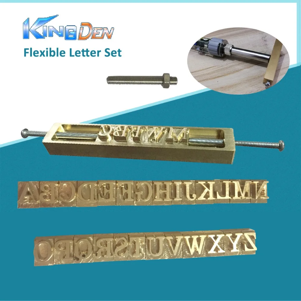 

KINGDEN flexible Brass letters for hot foil stamp machine soldering Iron Copper model alphabet copper bronzing stamping press