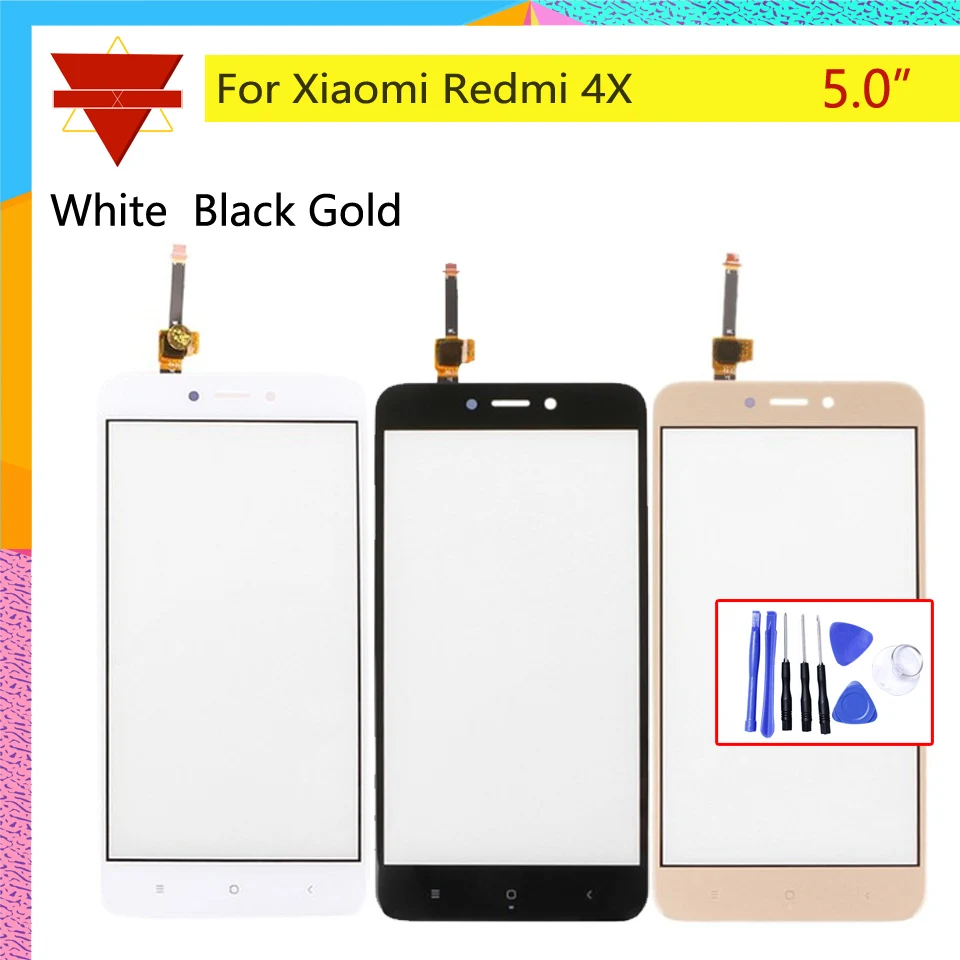 

Original Redmi 4X Front Panel 5.0" For Xiaomi Redmi 4X Redmi4X Touch Screen Sensor LCD Display Digitizer Front Outer Glass
