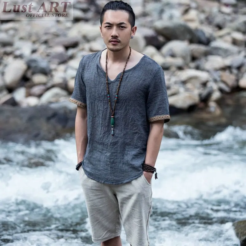 Linen shirts men Traditional chinese clothing store traditional chinese clothing for men traditional AA068