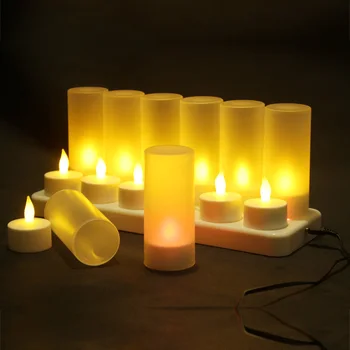 

Rechargeable LED Candes 4pcs/6pcs/12pcs Per Set Romantic Christmas Wedding Flameless Smokeless Flickering LED Light Velas Candle