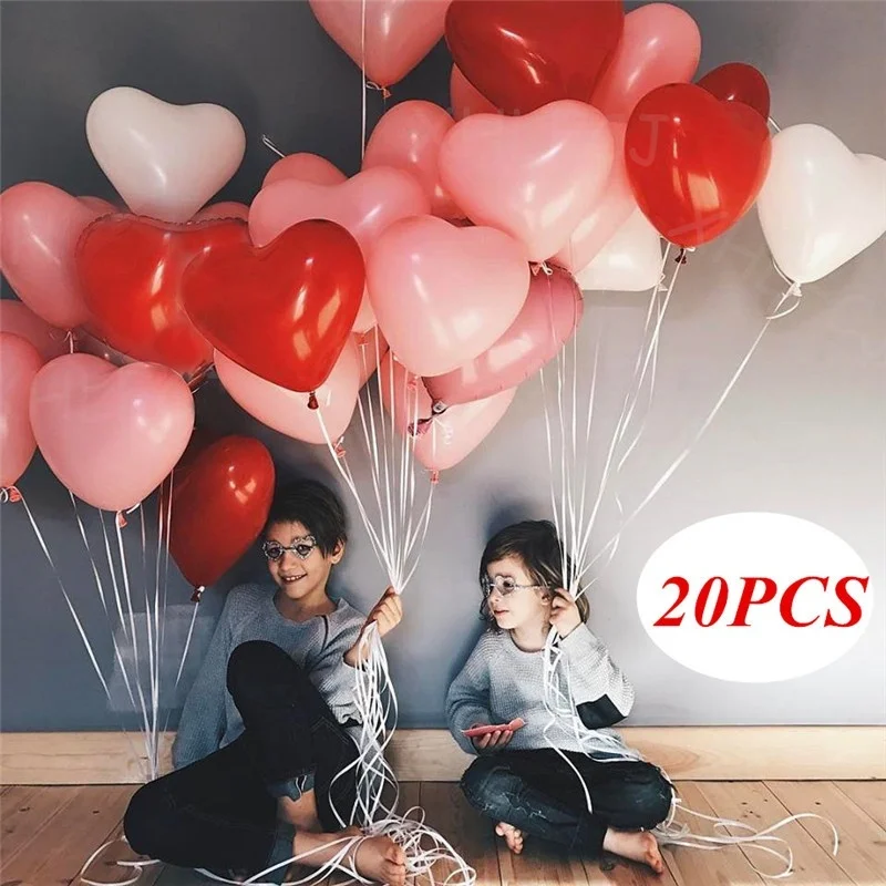 

20pcs/lot Love Heart Latex Helium Balloons Wedding Decoration Globos Valentines Day Party Balloon