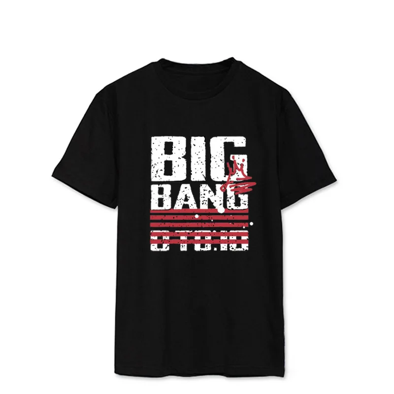 K-pop футболка Bigbang топ с принтом Big Bang Kpop свободная круглым вырезом и короткими